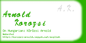 arnold korozsi business card
