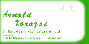 arnold korozsi business card